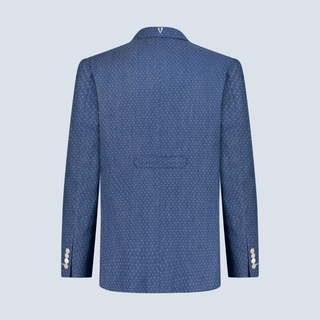Blue Dobby Denim Jacket