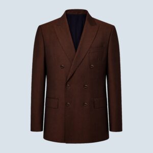 Espresso & Blue Wool Rever Jacket