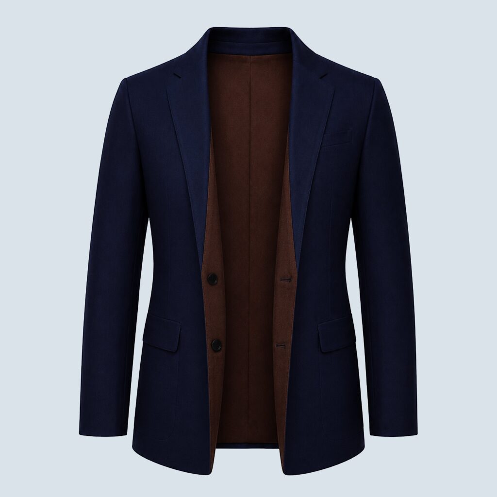 Espresso & Blue Wool Rever Jacket