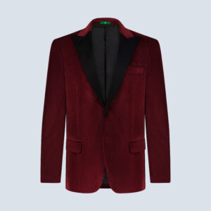 Dark Red Velvet Smoking Jacket