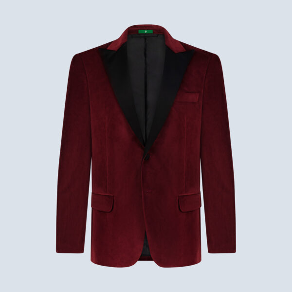 Dark Red Velvet Smoking Jacket