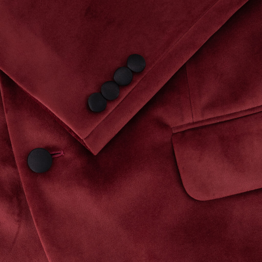 Dark Red Velvet Smoking Jacket