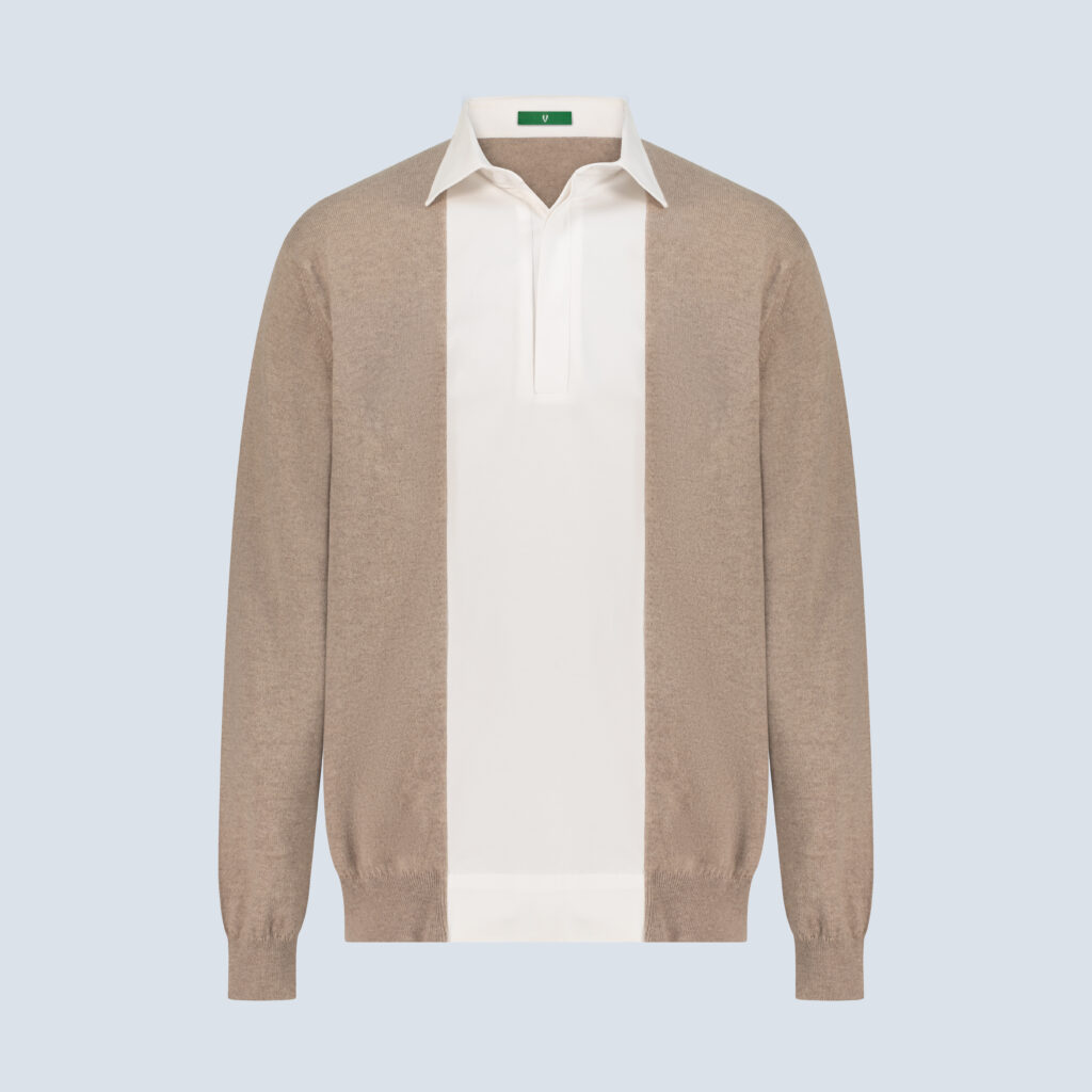 Beige Jersey Cashmere Cardigo