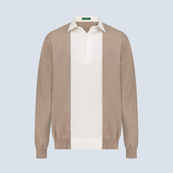 Beige Jersey Cashmere Cardigo