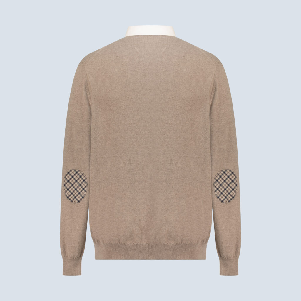 Beige Jersey Cashmere Cardigo