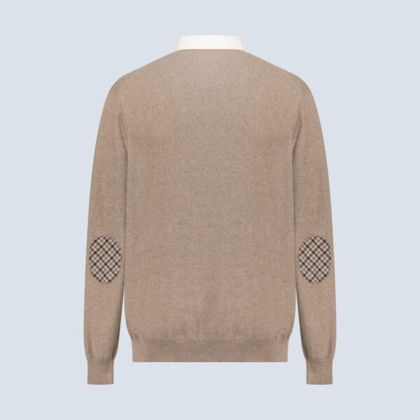 Beige Jersey Cashmere Cardigo