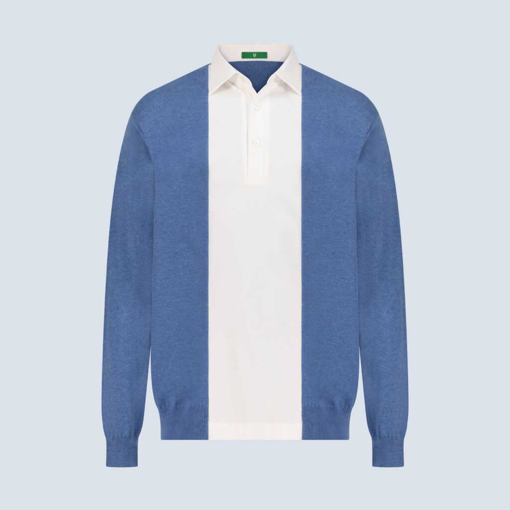 Blue Jersey Cashmere Cardigo