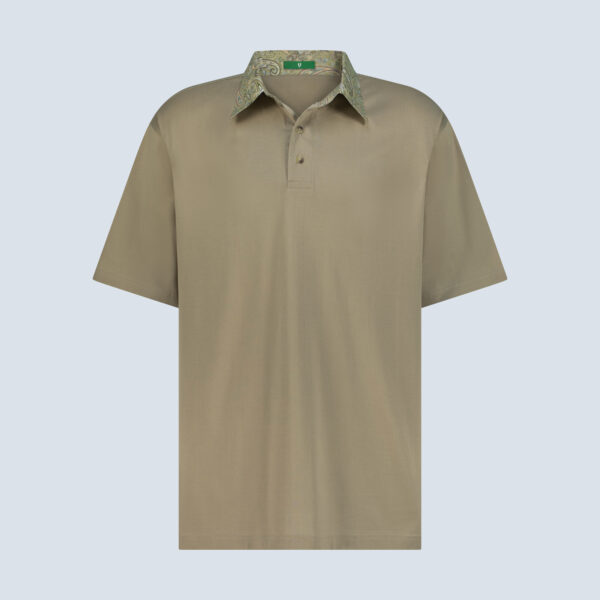 Kraft Brown Paisley Collar Golf Shirt