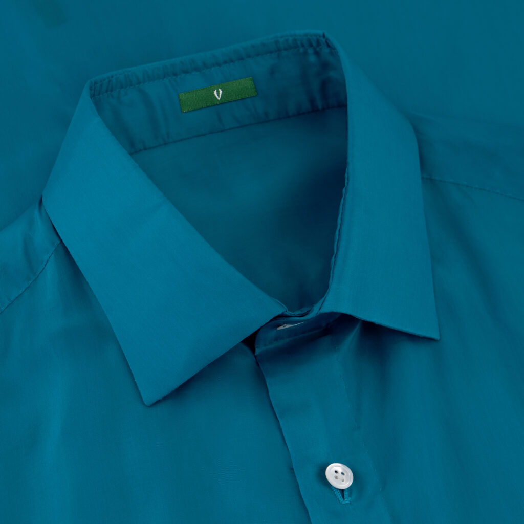Aqua Blue Silk Shirt