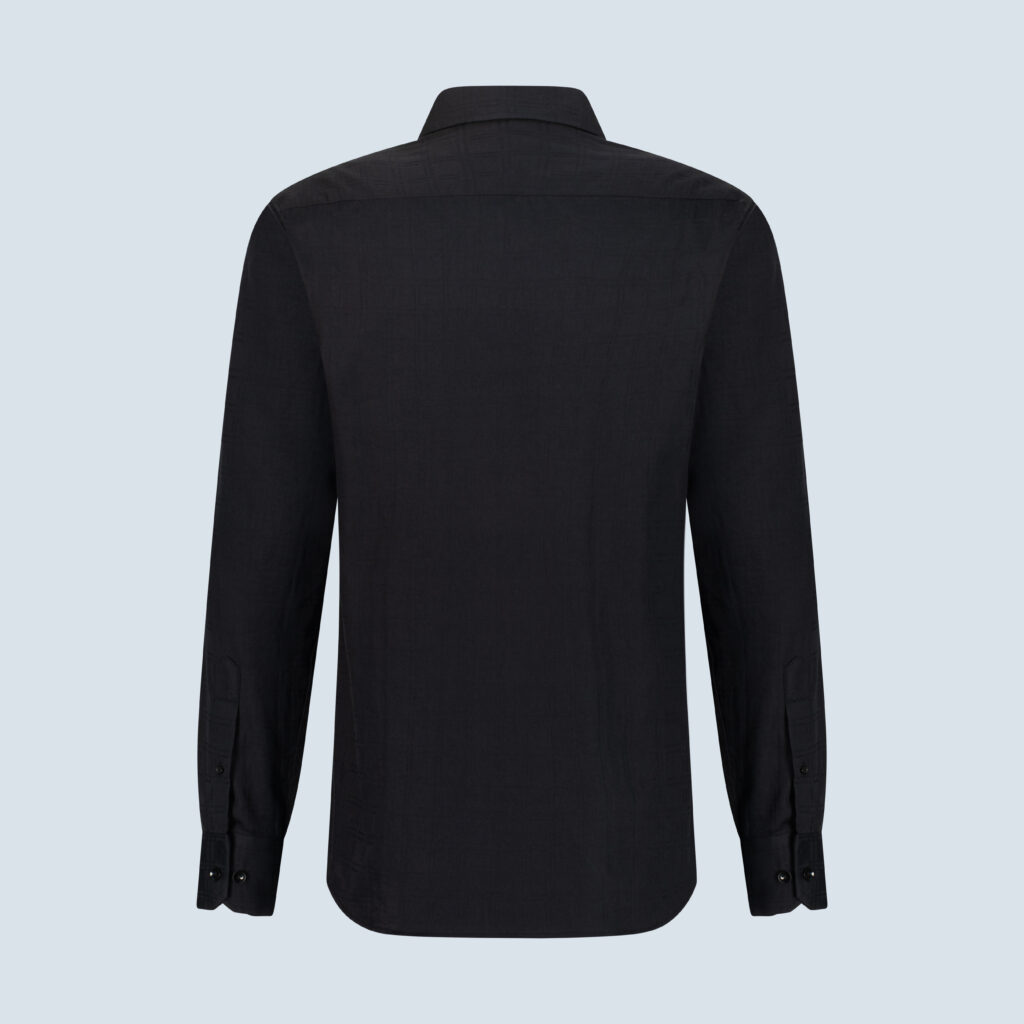 Black Cotton-Silk Casual Shirt