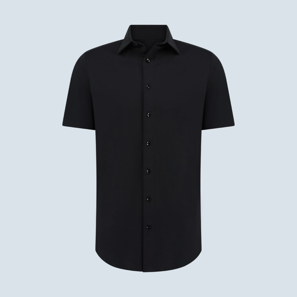 Black Four-way Stretch Casual Shirt
