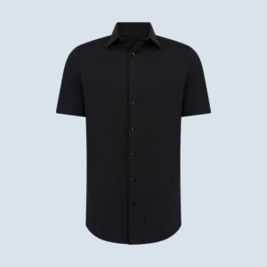 Black Four-way Stretch Casual Shirt