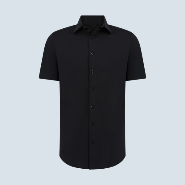 Black Four-way Stretch Casual Shirt