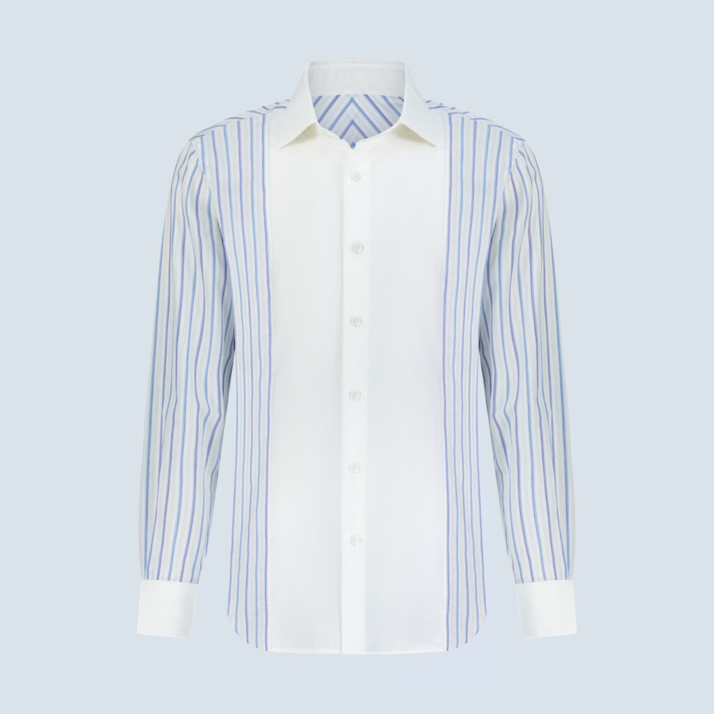 Blue & White Designer Giza Cotton Shirt