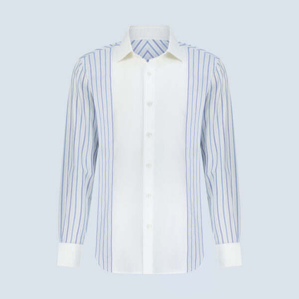 Blue & White Designer Giza Cotton Shirt