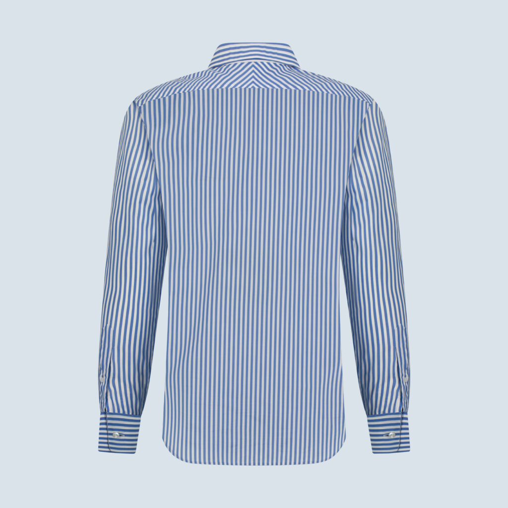 Blue stripes on White Giza Cotton Shirt