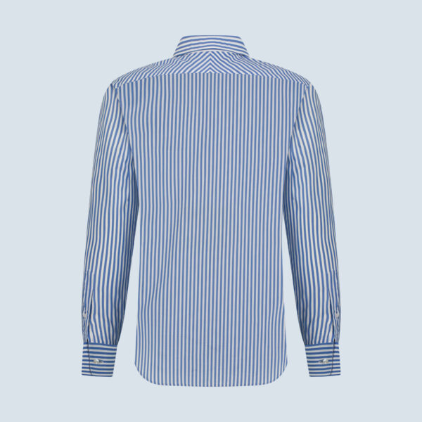 Blue stripes on White Giza Cotton Shirt