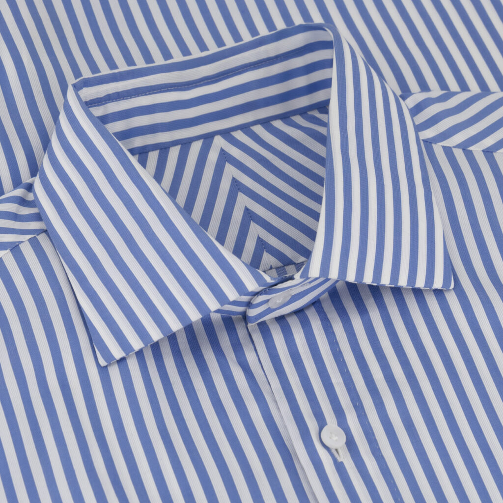 Blue stripes on White Giza Cotton Shirt