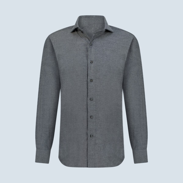 Grey Cotton Flannel Casual Shirt