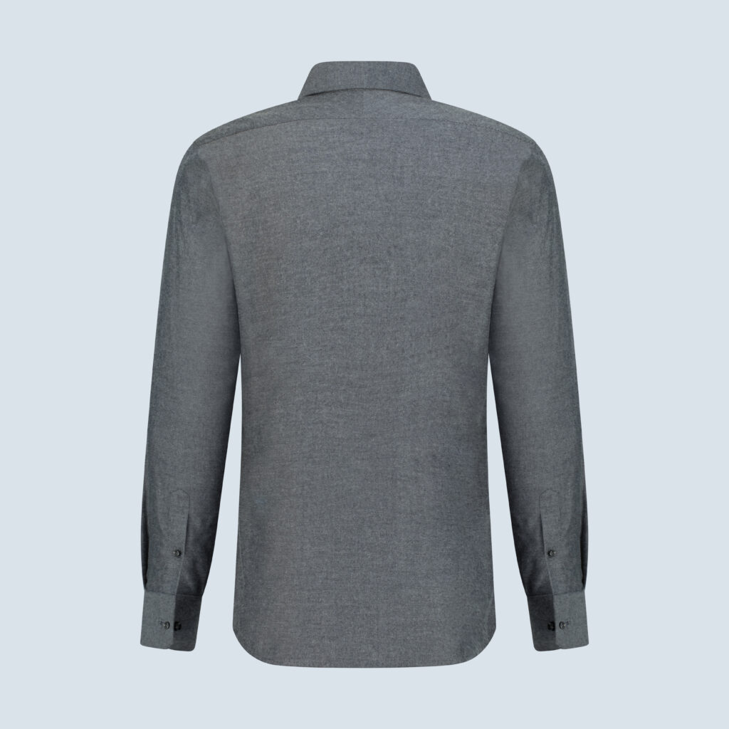 Grey Cotton Flannel Casual Shirt
