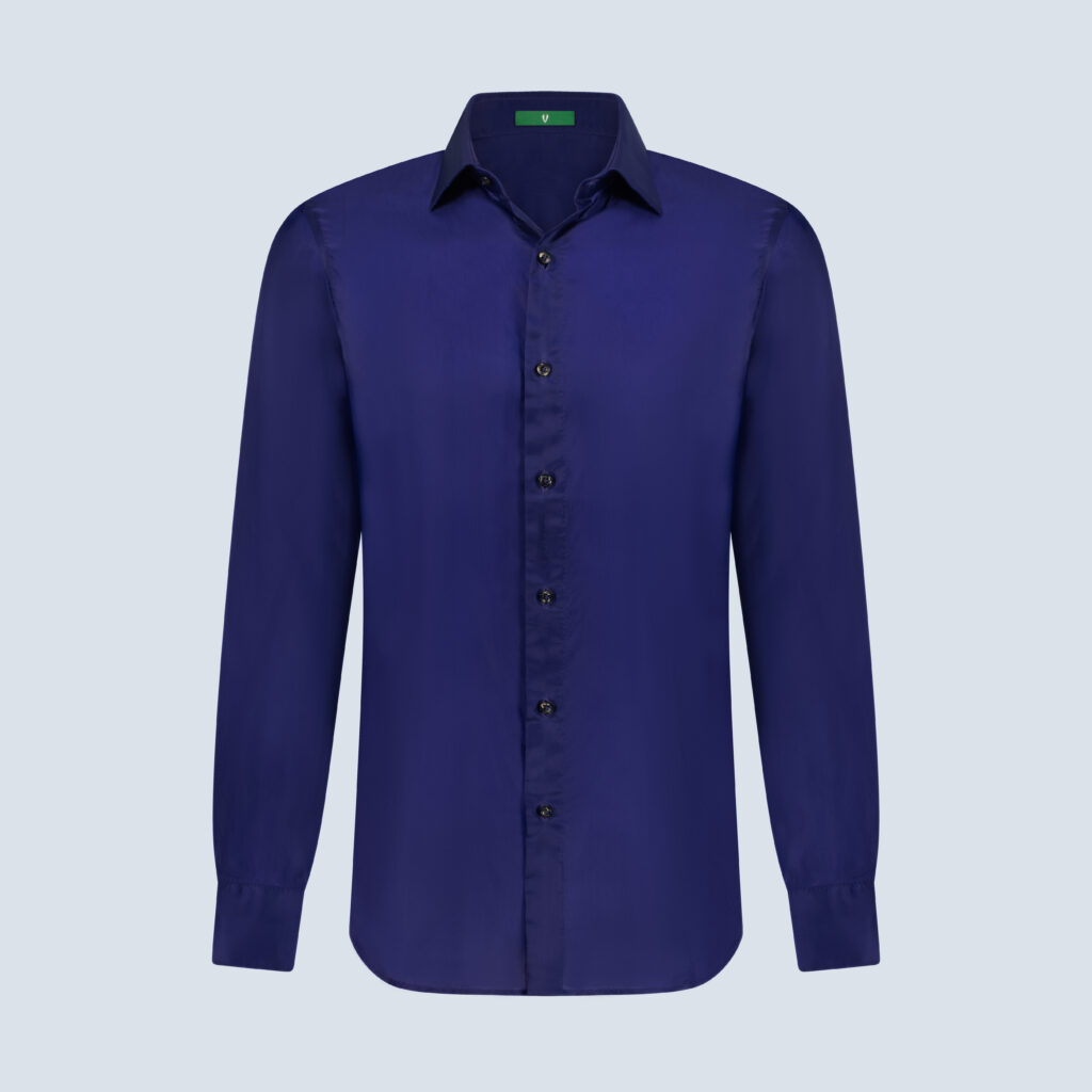 Indigo Blue Silk Shirt