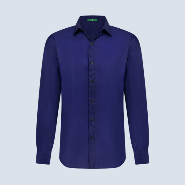 Indigo Blue Silk Shirt