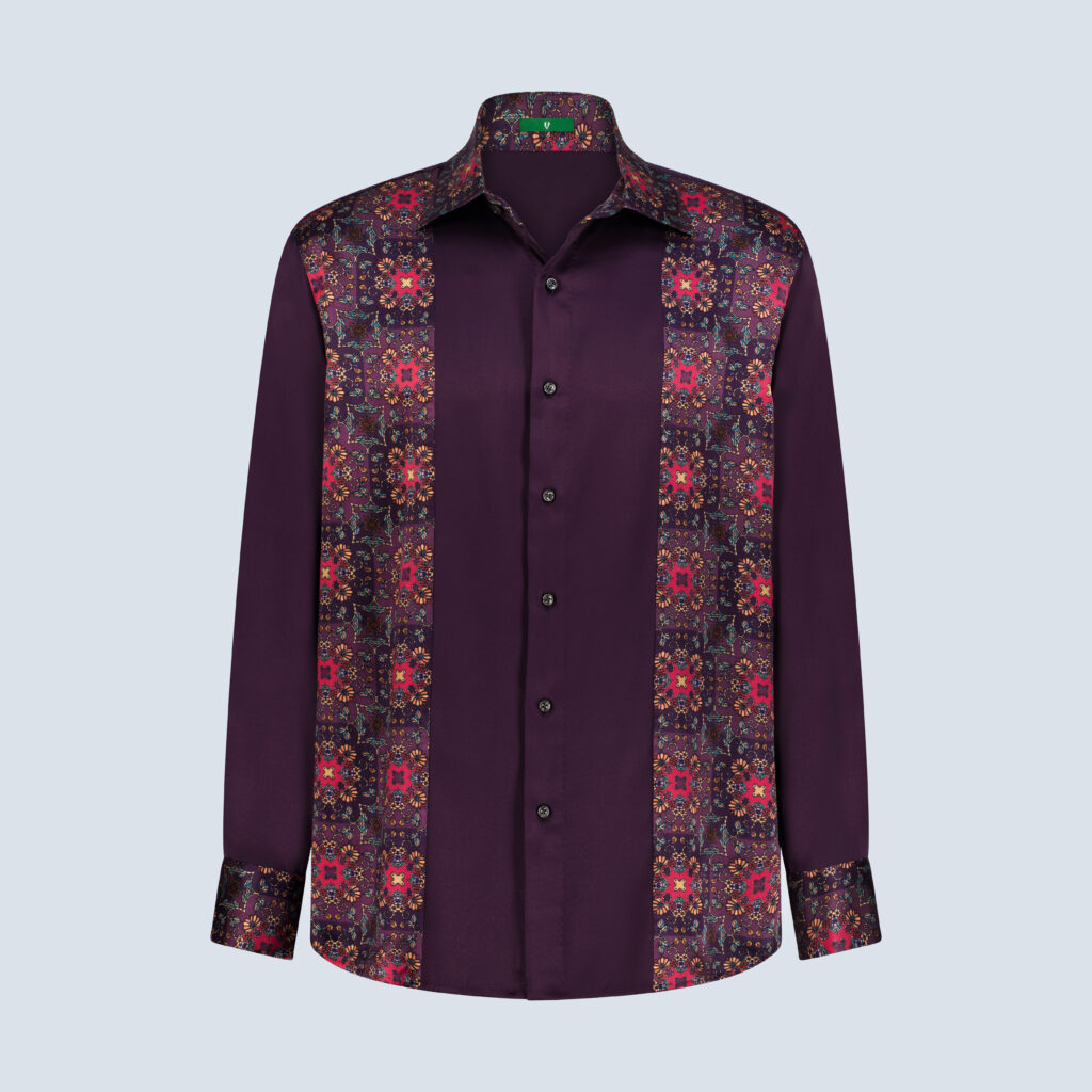 Purple Silk Party Shirt