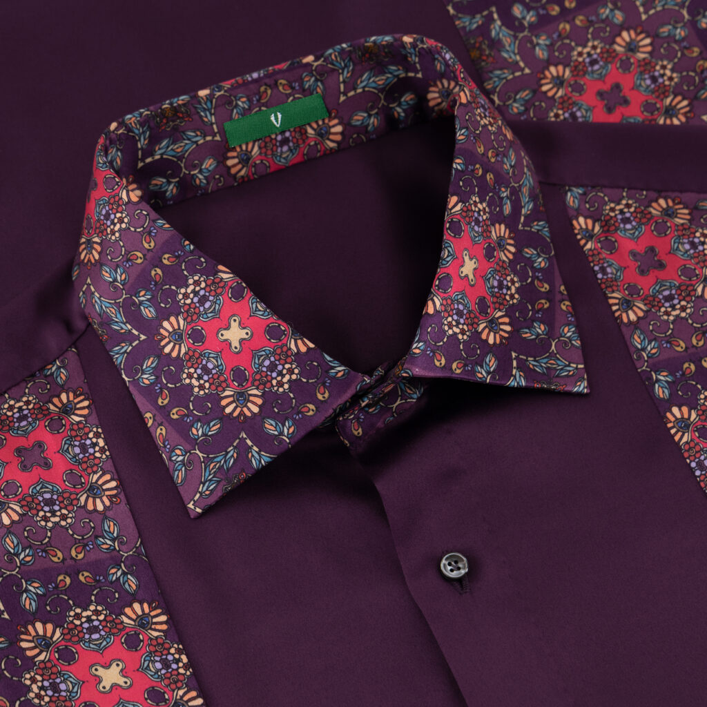 Purple Silk Party Shirt