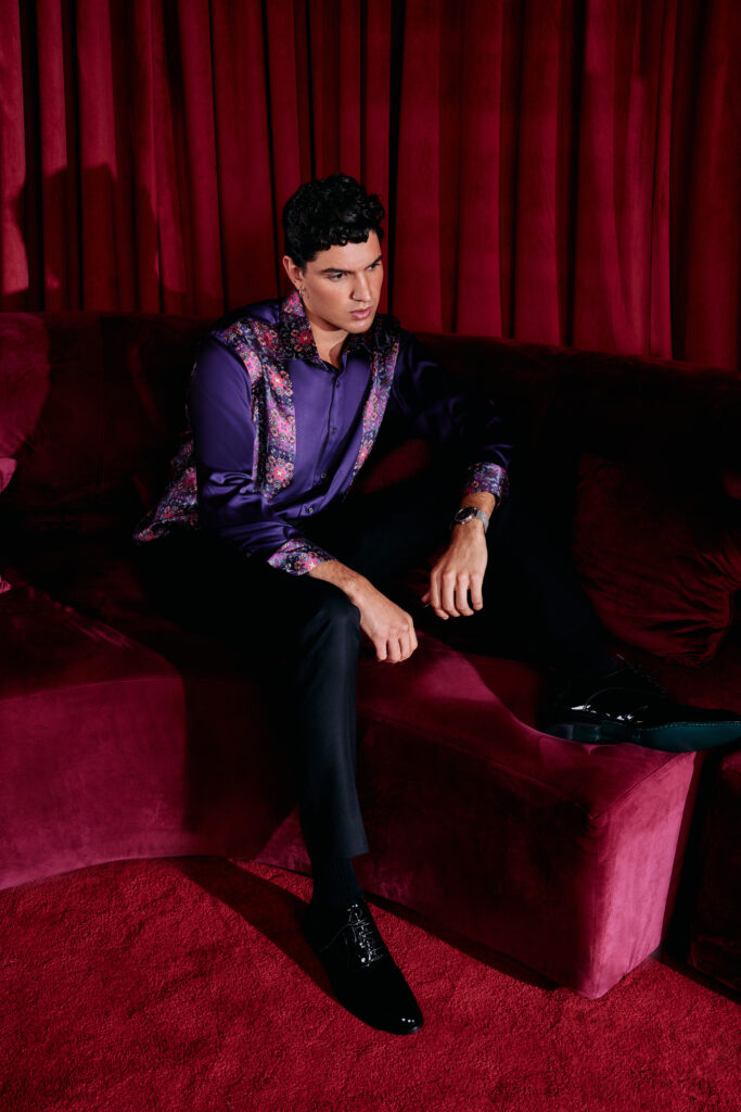 Purple Silk Party Shirt