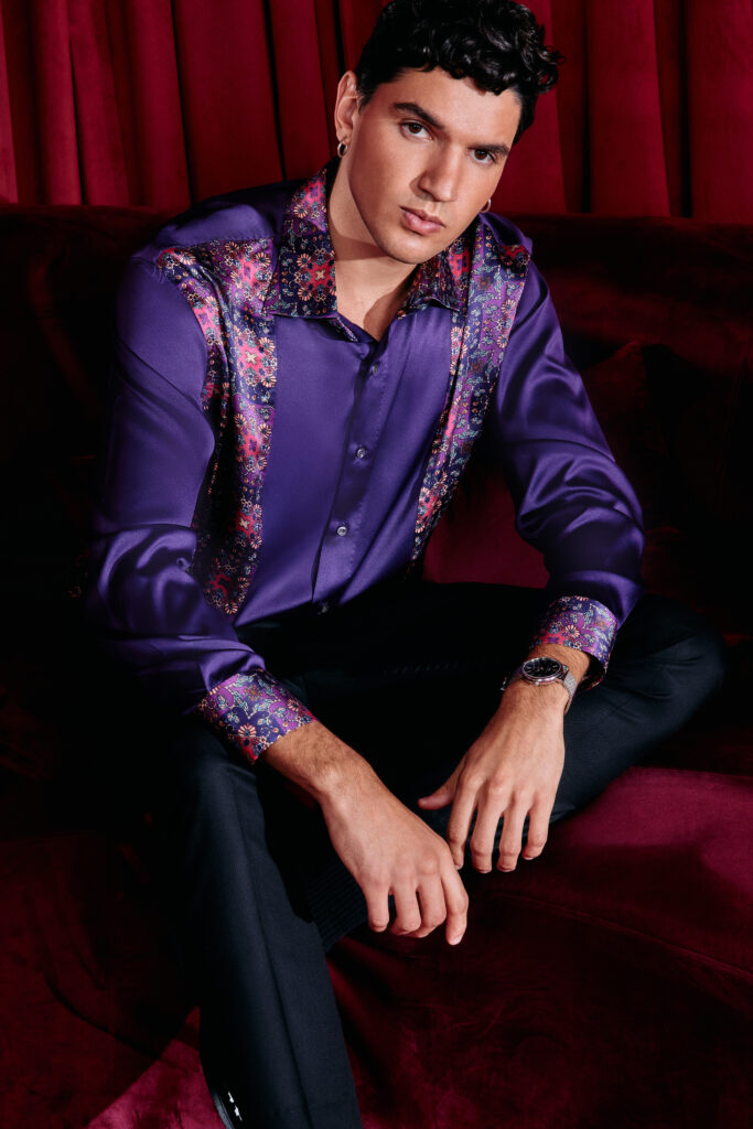 Purple Silk Party Shirt