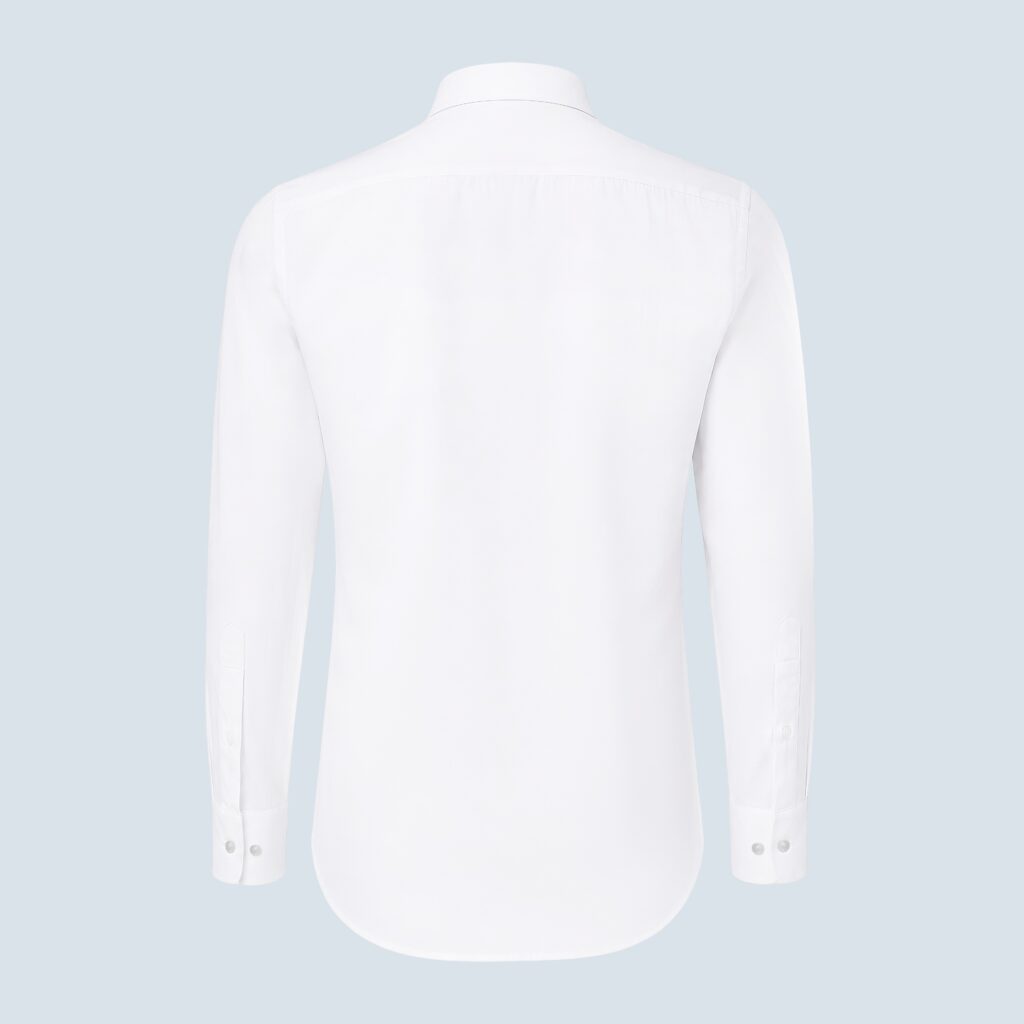White Cotton Asymmetrical Tuxedo Shirt