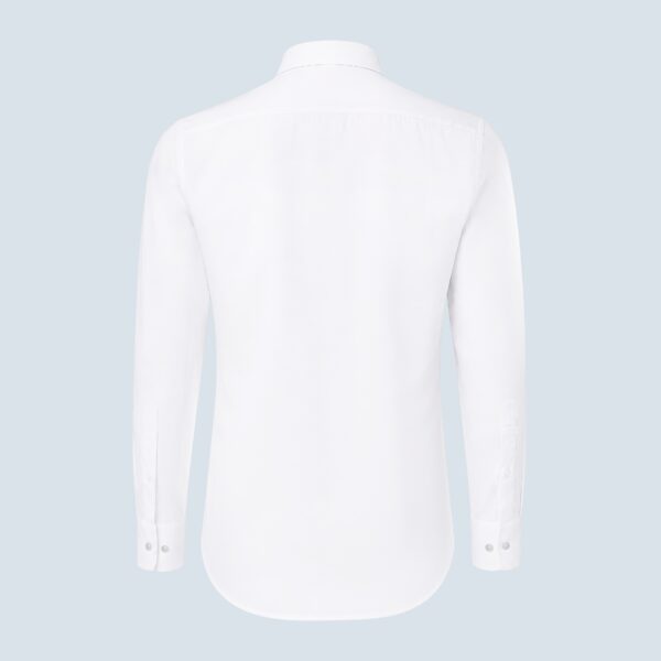 White Cotton Asymmetrical Tuxedo Shirt