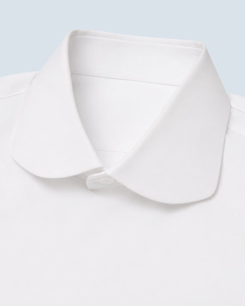 White Cotton Asymmetrical Tuxedo Shirt