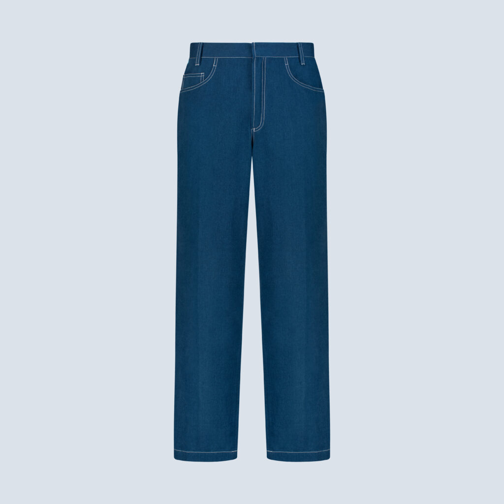 Blue Dobby Denim Cargo