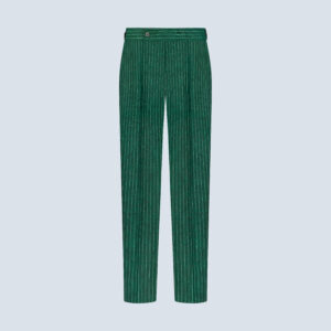 Grasshopper Green Striped Casual Trousers