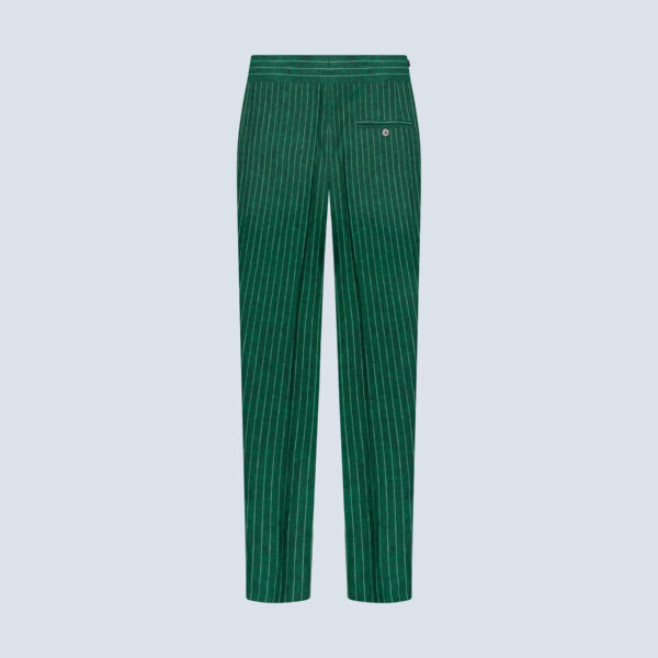Grasshopper Green Striped Casual Trousers