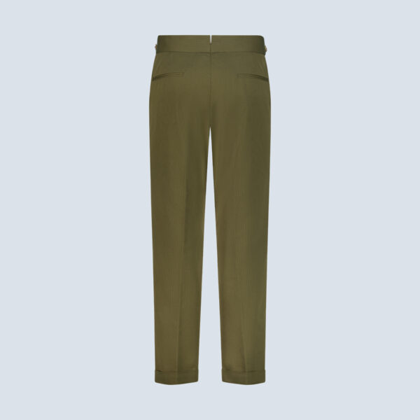 Drab Green Pleated Casual Trousers