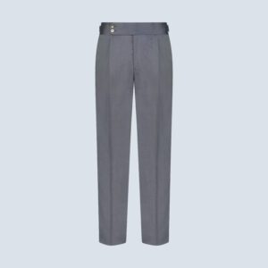 Grey Cotton Silk Pleated Grey Trousers