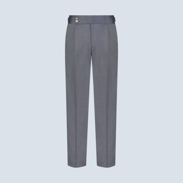 Grey Cotton Silk Pleated Grey Trousers
