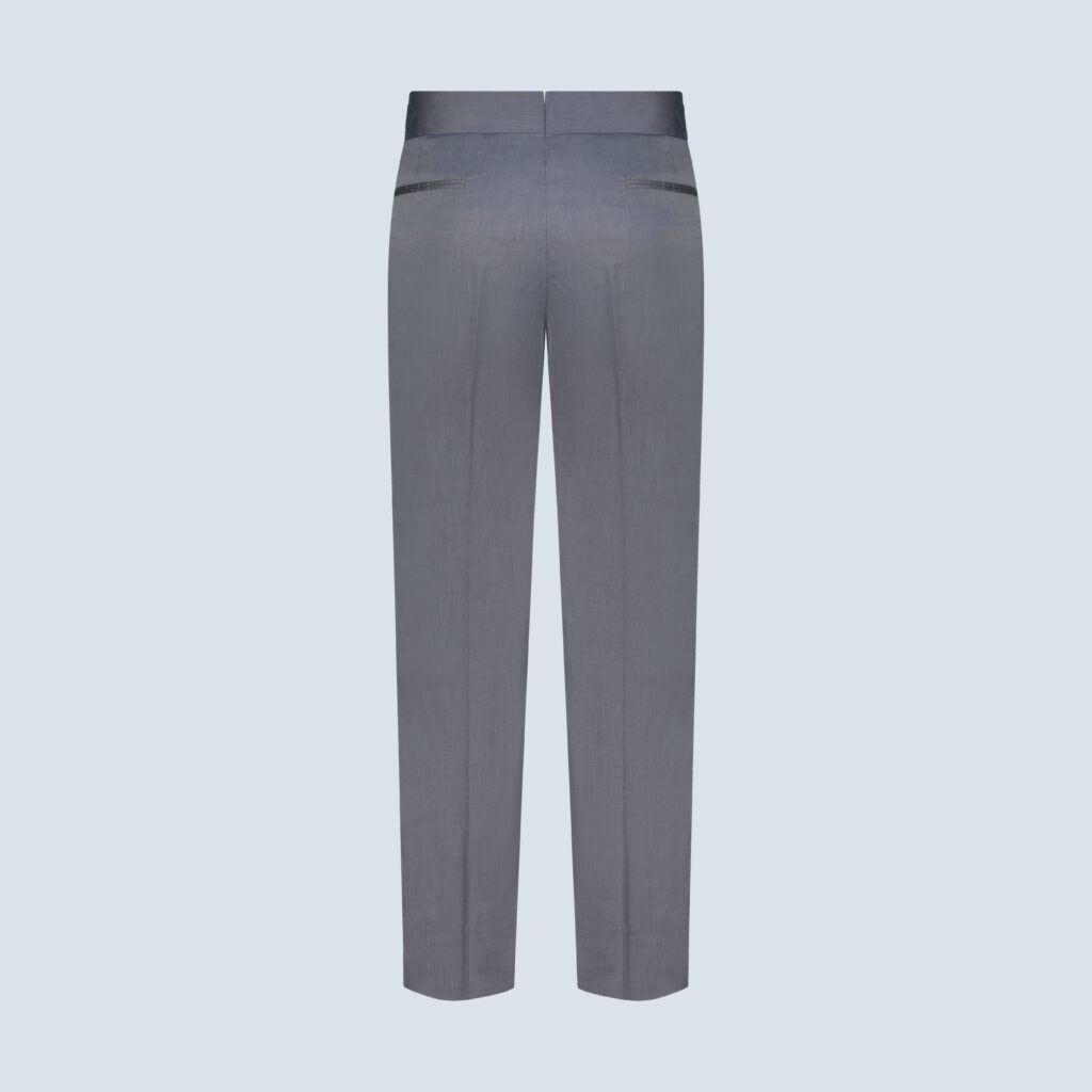 Grey Cotton Silk Pleated Grey Trousers