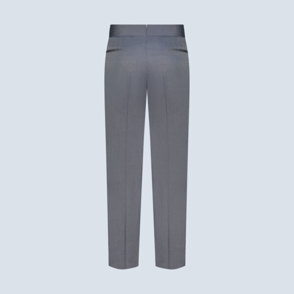 Grey Cotton Silk Pleated Grey Trousers