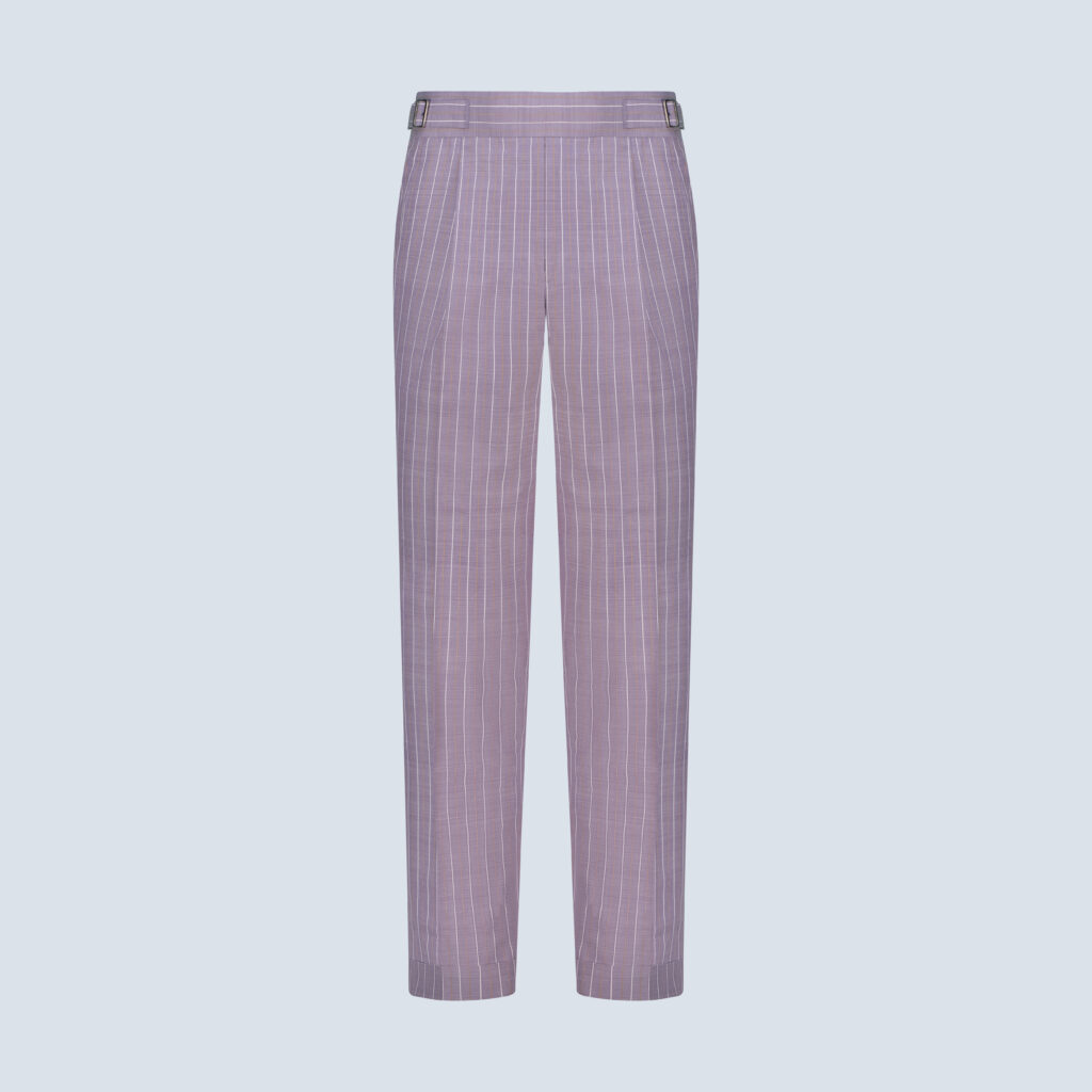 Lilac Striped Casual Trousers
