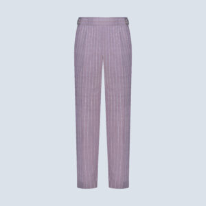 Lilac Striped Casual Trousers