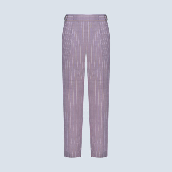 Lilac Striped Casual Trousers