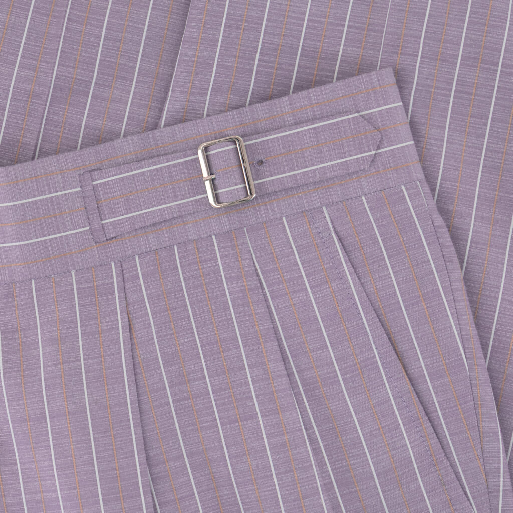 Lilac Striped Casual Trousers