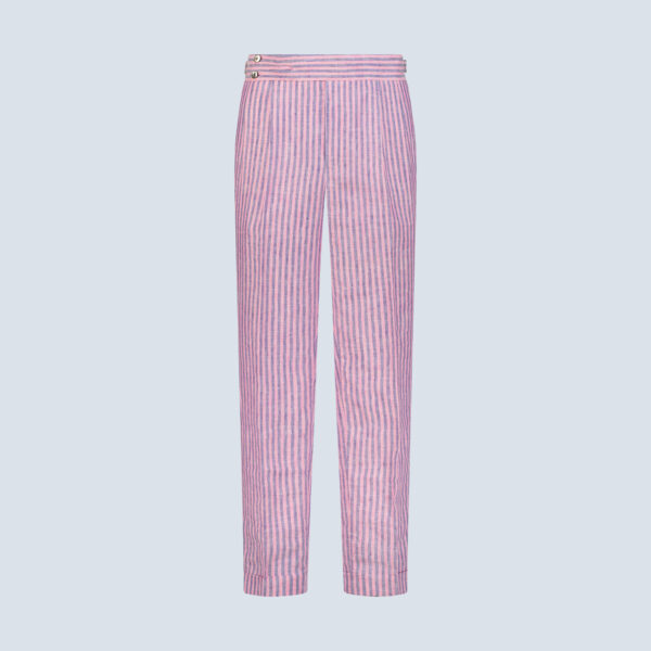 Pink & Blue Bengal Stripe Casual Trousers