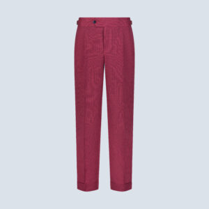 Raspberry Pink Micro-Check Casual Trousers
