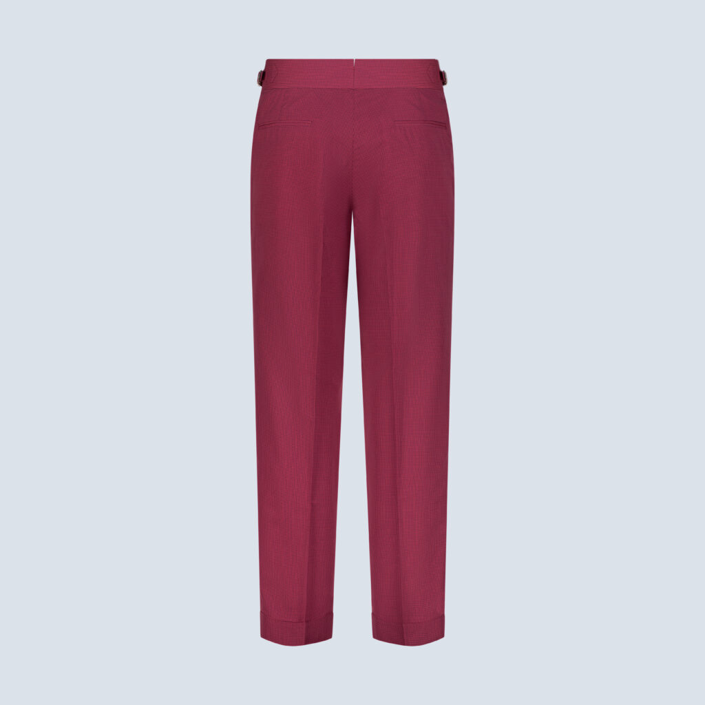 Raspberry Pink Micro-Check Casual Trousers