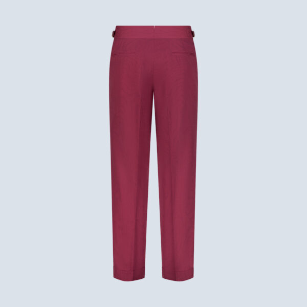Raspberry Pink Micro-Check Casual Trousers