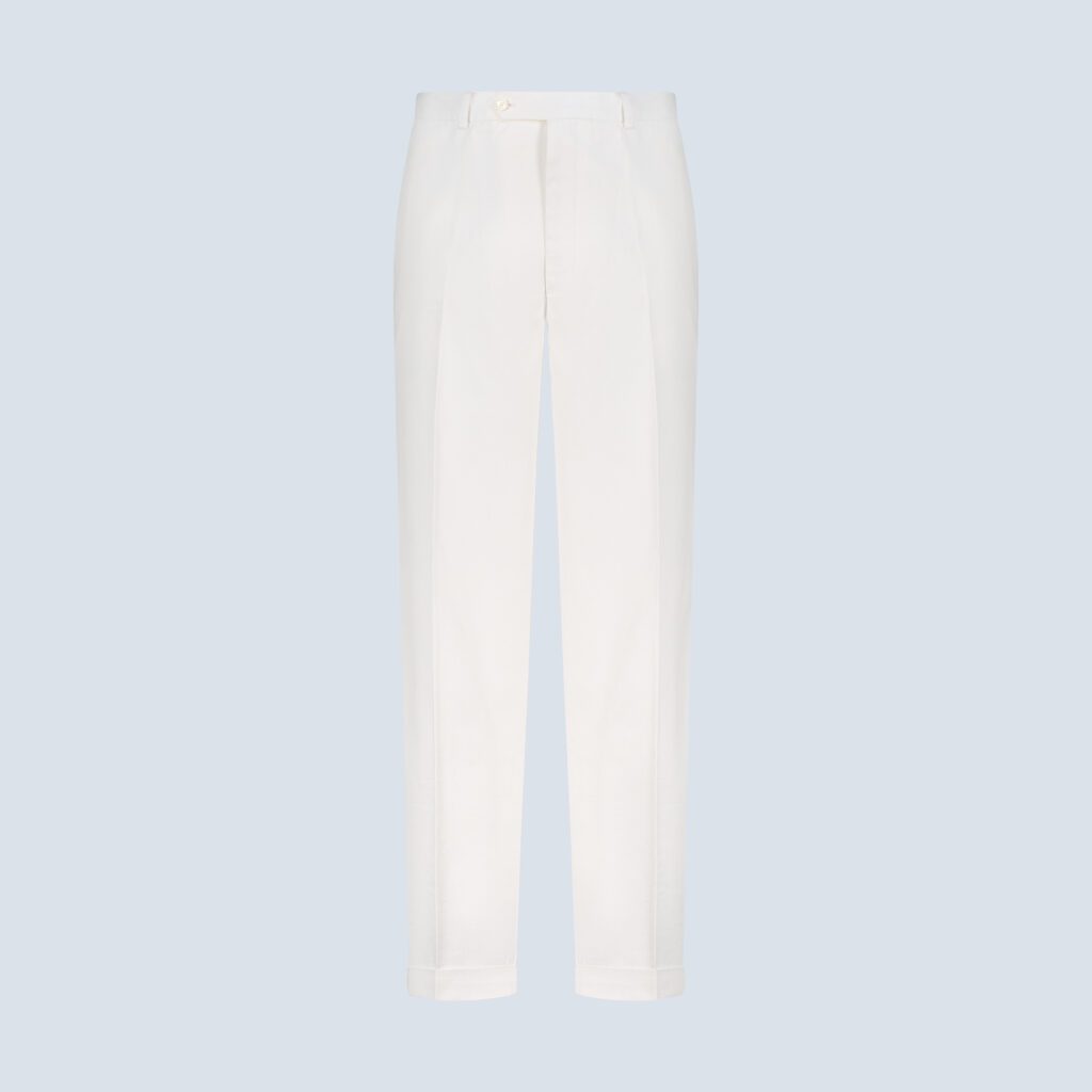 White Bedford Cord Casual Trousers